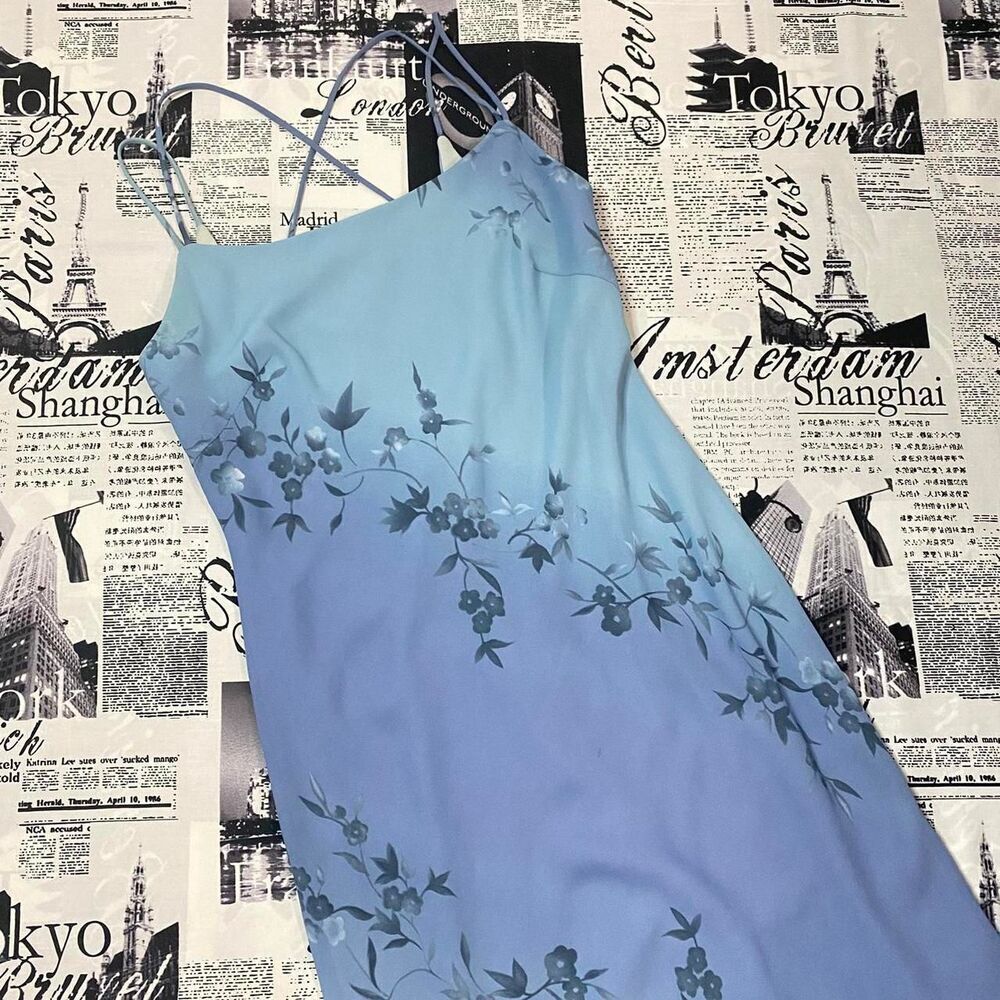 Unbranded Women's Blue and White Dress